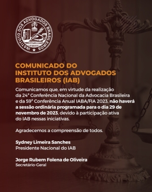 Comunicado do Instituto dos Advogados Brasileiros