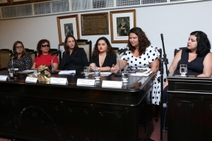 Da esq. para a dir., Camilla de Chermont Prochnik Estima, Deborah Prates, Marcia Dinis, Karine Ferreira de Moura, Ludimila Carvalho de Albuquerque e Allyne Turano