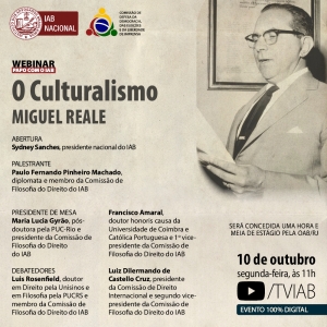 Miguel Reale e o Culturalismo serão tema de webinar do IAB nesta segunda-feira