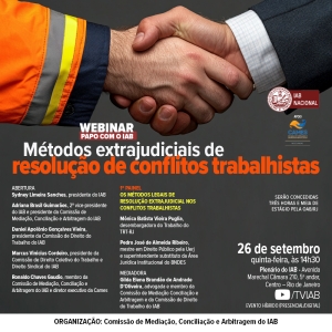 IAB irá promover debate sobre métodos de resolução de conflitos para questões trabalhistas