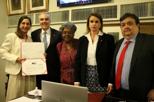 Da esq. para a dir., Marcia Dinis, Paulo Roberto Soares Pacheco, Edmée da Conceição Cardoso, Adriana Brasil Guimarães e Bernardo Gicquel