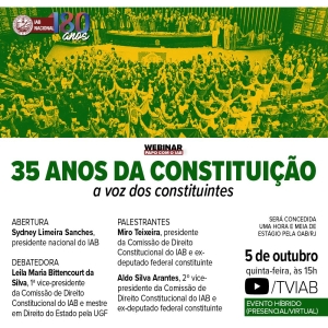 Palestra sobre Constituição promovida pelo IAB nesta quinta-feira terá participação de ex-deputados constituintes