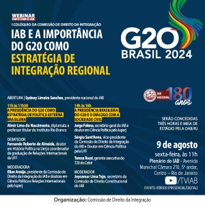 IAB | Webinar Papo com o IAB - IAB e a importância do G20 como estratégia de Integração Regional.