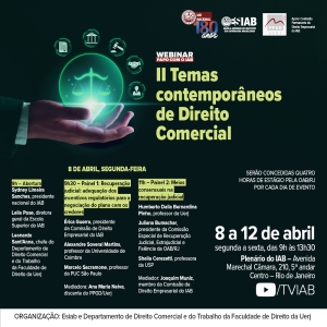 IAB promove semana de debates sobre temas contemporâneos de Direito Comercial