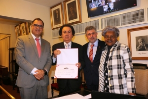 Da esq. para a dir., Jorge Rubem Folena, Edmundo Franca de Oliveira, Sydney Sanches e Edmée da Conceição Cardoso