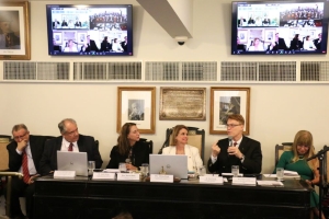 Da esq. para a dir., Álvaro Reinaldo de Souza, André Fontes, Marcia Dinis, Adriana Brasil Guimarães, Reis Friede e Rita Cortez