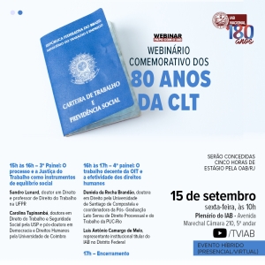 IAB | Webinar Papo com o IAB - Webinário Comemorativo dos 80 anos da CLT