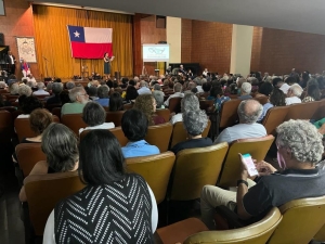Sede da ABI lotada durante ato em memória de Salvador Allende (Fotos: Moysés Corrêa)