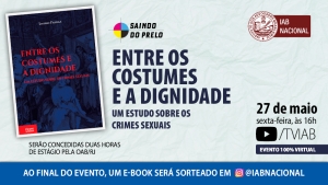 Livro sobre crimes sexuais será lançado no webinar Saindo do Prelo, na sexta-feira
