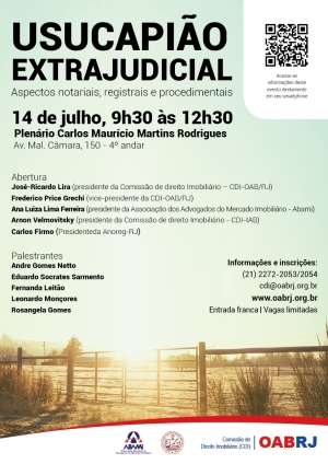 Palestra Usucapião Extrajudicial - Aspectos notariais, registrais e procedimentais