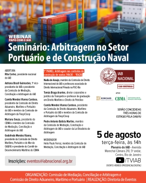 Uso da arbitragem no setor portuário será tema de seminário no IAB