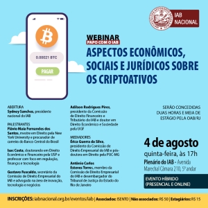 IAB irá debater aspectos econômicos, sociais e jurídicos sobre os criptoativos