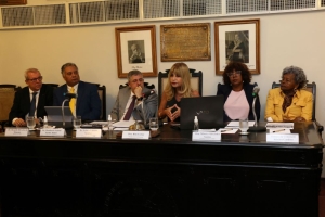 Da esq. para a dir. Ricardo Menezes, Humberto Adami, Sydney Sanches, Rita Cortez, Mônica Alexandre Santos e Edmée da Conceição Ribeiro Cardoso