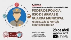 O uso de armas pela Guarda Municipal é tema de debate no IAB, na quarta-feira, às 11h 