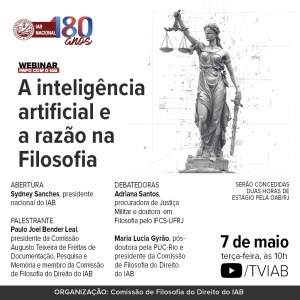 A relação entre a inteligência artificial e a razão na Filosofia será tema de palestra no IAB