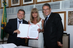 Da esq. para a dir., Frederico Priche Grechi, Rita Cortez e Antonio Laért Vieira Junior