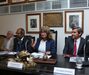 Da esq. para a dir., Paulo Jerônimo, Rita Cortez, Sergio Sant’Anna e Daniel Sarmento