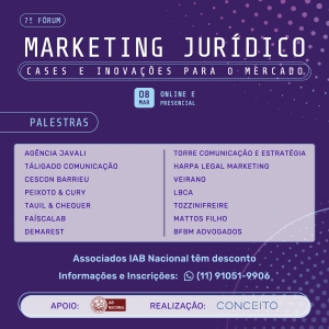 Fórum Marketing Jurídico. 7ª edição.