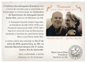 Centenário de Nascimento do Advogado Daniel Aarão Reis