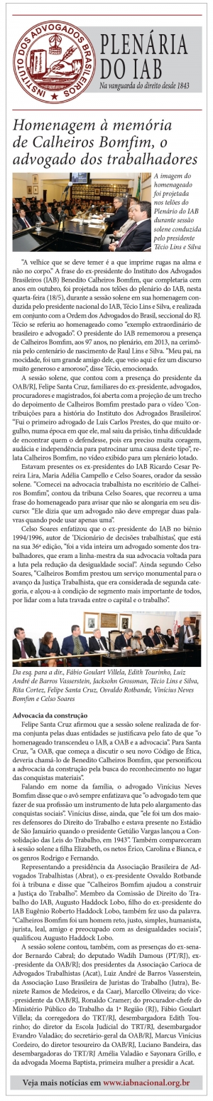 Homenagem à memória de Calheiros Bomfim, o advogado dos trabalhadores