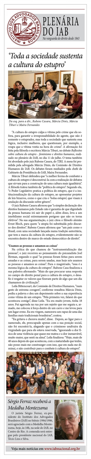 &quot;Toda a sociedade sustenta a cultura do estupro&quot;