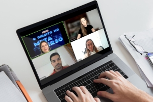 Da esq. para a dir., no alto, Ana Amelia Menna Barreto e Monike Clasen; embaixo Luis Felipe Nasser e Fernanda Viana