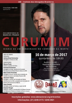Documentário de Marcos Prado CURUMIM - Diário de um condenado no corredor da morte.