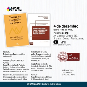 IAB | Saindo do Prelo - Cadeia de Custódia da Prova