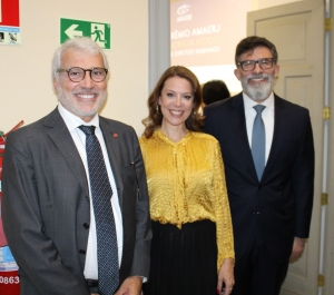 Da esq. para a dir., Carlos Eduardo Machado, Eunice Haddad e Luciano Bandeira