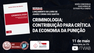 Juarez Cirino dos Santos lança livro virtualmente no IAB, na terça-feira, às 17h