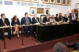 Da esq. para a dir., Fábio Goulart Villela, Edith Tourinho, Luiz André de Barros Vasserstein, Jacksohn Grossman, Técio Lins e Silva, Rita Cortez, Felipe Santa Cruz, Osvaldo Rotbande, Vinícius Neves Bomfim e Celso Soares.