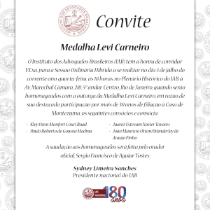CONVITE - Medalha Levi Carneiro