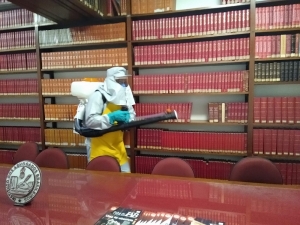 Produto usado na China no combate ao coronavírus é aplicado na sede do IAB