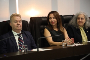 Da esq. para dir., Fábio Böckmann Schneider, Patrícia Oliveira e Cláudia Lima Marques 