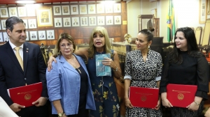Da esq. para a dir., José Erinaldo Dantas Filho, Ana Amelia Menna Barreto, Rita Cortez, Manoela Valença Queiroz Bacelar Paiva e Andrine Oliveira Nunes