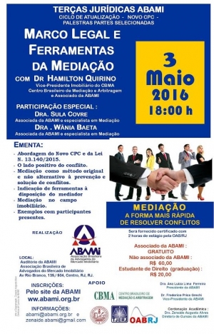 Terças Jurídicas ABAMI - Palestra: Marco Legal e Ferramentas da Mediação