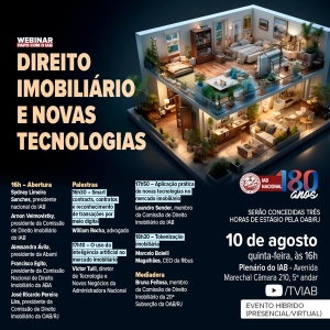 O impacto das novas tecnologias no Direito Imobiliário será tema de evento no Instituto dos Advogados