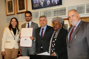 Da esq. para a dir., Marcia Dinis, João Paulo da Silveira Ribeiro da Silva , Sydney Sanches, Edmée da Conceição Ribeiro Cardoso e Armando Silva de Souza