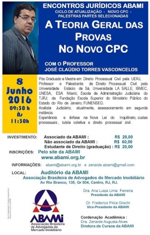 Encontros Jurídicos ABAMI - A Teoria Geral da Provas No Novo CPC