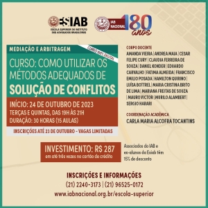 Esiab abre vagas para curso sobre métodos de soluções de conflitos
