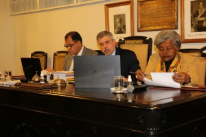 Da esq. para a dir., Jorge Rubem Folena, Sydney Sanches e Edmée da Conceição Cardoso