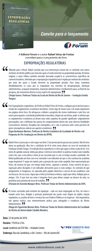 Lançamento do Livro Expropriações Regulatórias