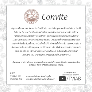 Sessão Solene de Outorga da Medalha Luiz Gama ao Consócio Felipe Santa Cruz