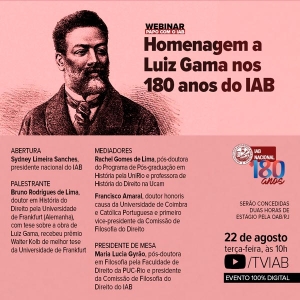 Especialista na obra de Luiz Gama fará palestra em homenagem ao abolicionista no IAB