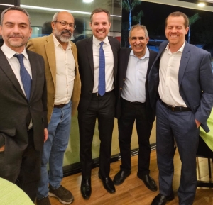  Da esq. para a dir., Heráclio Camargo, Sergio Sant'Anna, Pedro Pellegrino, Cézar Britto e Paulo Caldas