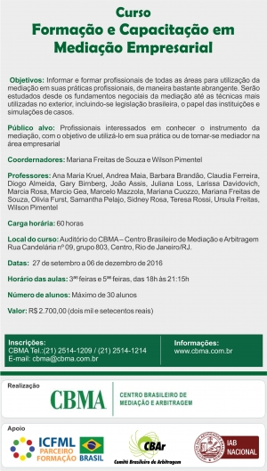 Curso Formação e Capacitação em Mediação Emprearial