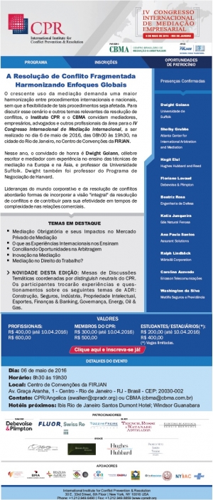 IV Congresso Internacional de Mediação Empresarial