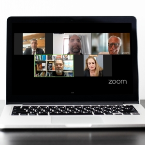 Da esq. para a dir., no alto, Sydney Limeira Sanches, Pablo Malheiro da Cunha Frota e Miro Teixeira; embaixo, Lenio Streck e Laura Berquó