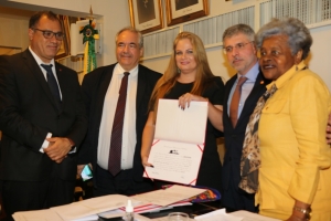 Da esq. para a dir., Jorge Rubem Folena, André Fontes, Laura Taddei Alves Pereira Pinto Berquó, Sydney Sanches e Edmée da Conceição Cardoso