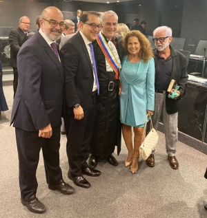 Da esq. para dir., Luiz Guilherme Migliora, Daniel Apolônio, Maurício Drummond, Gilda Elena Brandão de Andrade D'Oliveira e José Geraldo da Fonseca